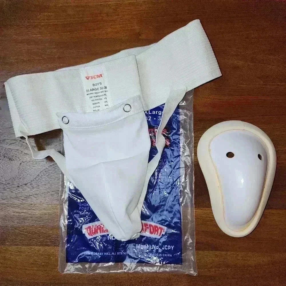 NOS VKM model JCPY boys cup and supporter white size Youth XL 32-36